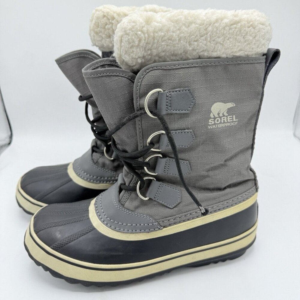Sorel Boots Womens Carnival Pewter Gray 7 Winter Waterproof Snow NL1495-035 EUC